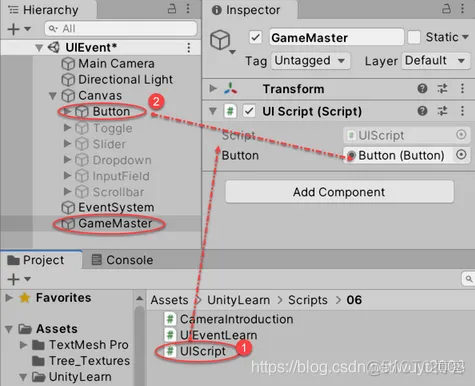 Unity2019学习：常用功能--Unity UI事件响应_Unity_07